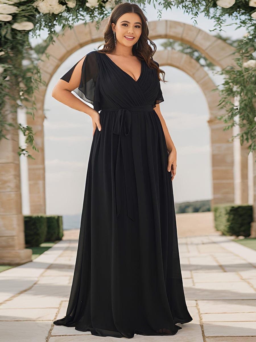 Elegante Vestido De Cuello En V Para Mujer | Maxi