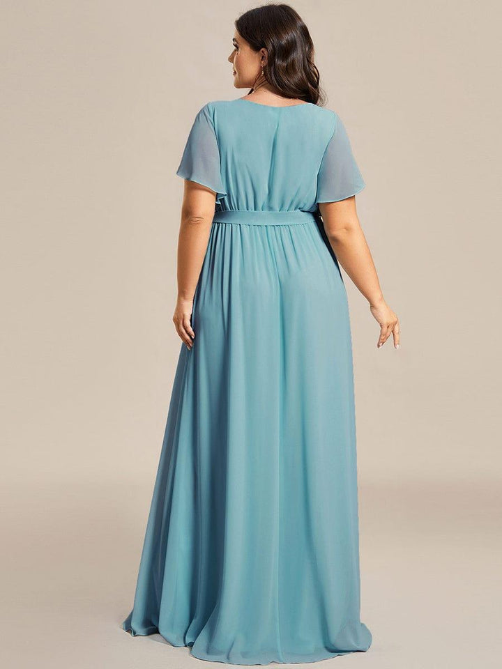 Elegante Vestido De Cuello En V Para Mujer | Maxi