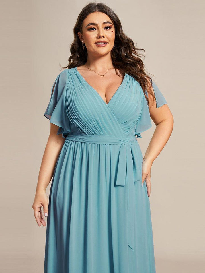 Elegante Vestido De Cuello En V Para Mujer | Maxi