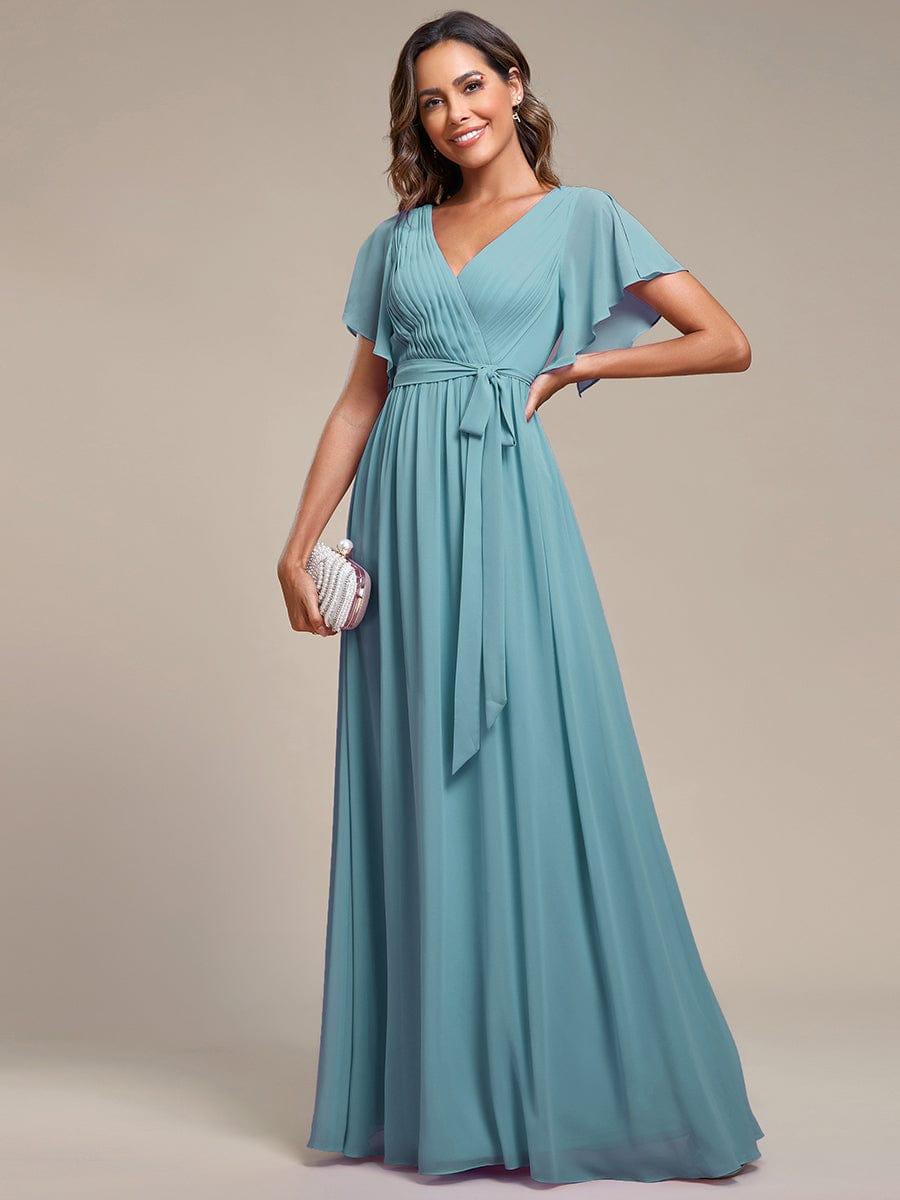 Elegante Vestido De Cuello En V Para Mujer | Maxi