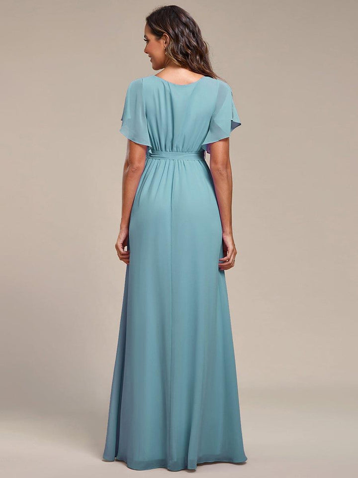 Elegante Vestido De Cuello En V Para Mujer | Maxi