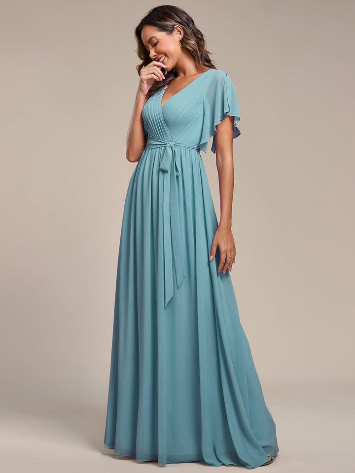 Elegante Vestido De Cuello En V Para Mujer | Maxi