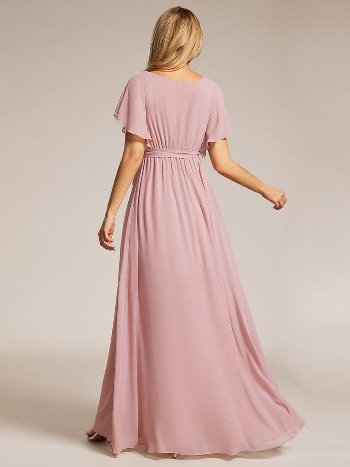 Elegante Vestido De Cuello En V Para Mujer | Maxi