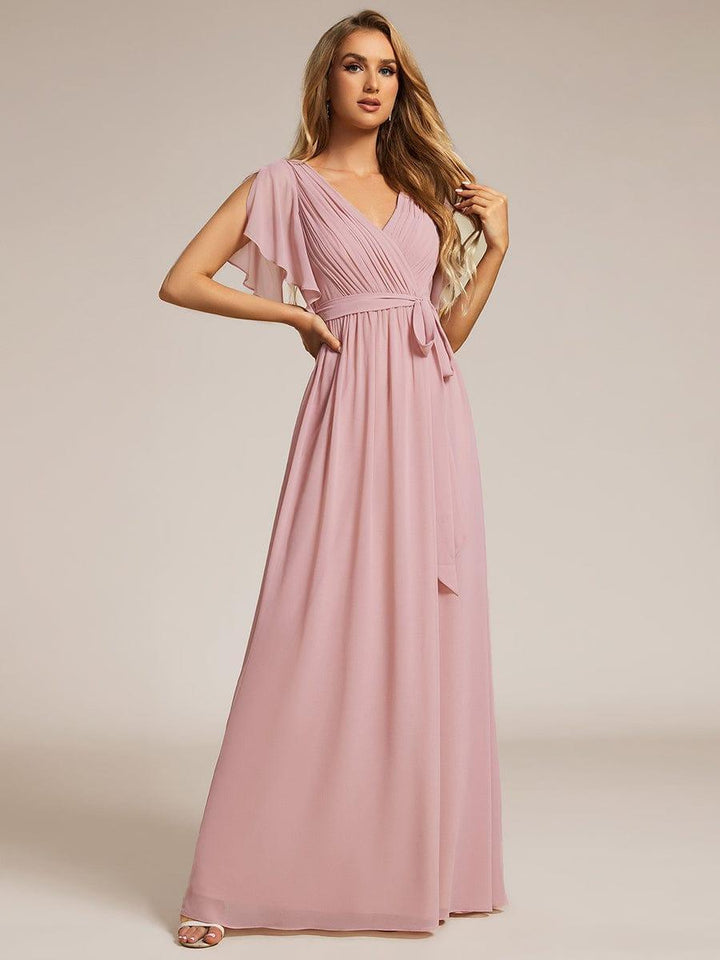 Elegante Vestido De Cuello En V Para Mujer | Maxi