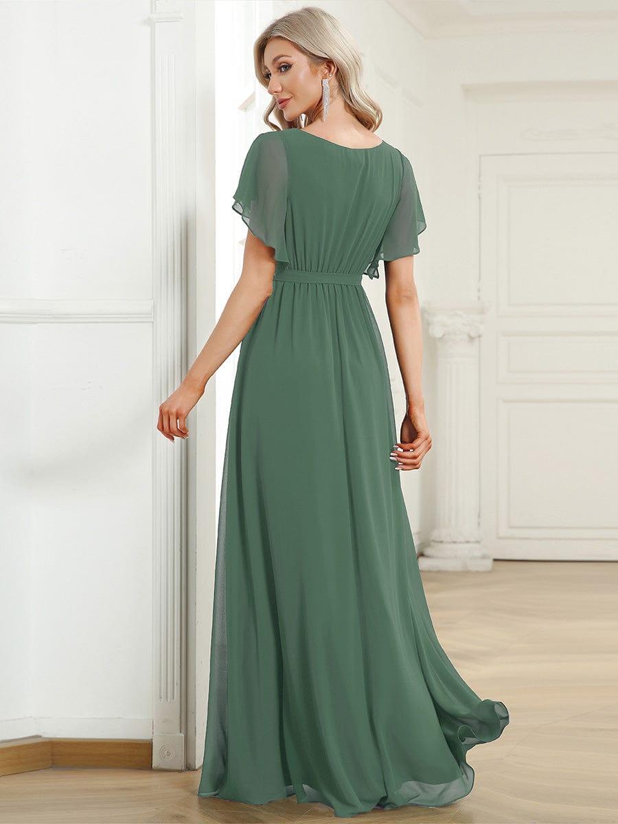 Elegante Vestido De Cuello En V Para Mujer | Maxi