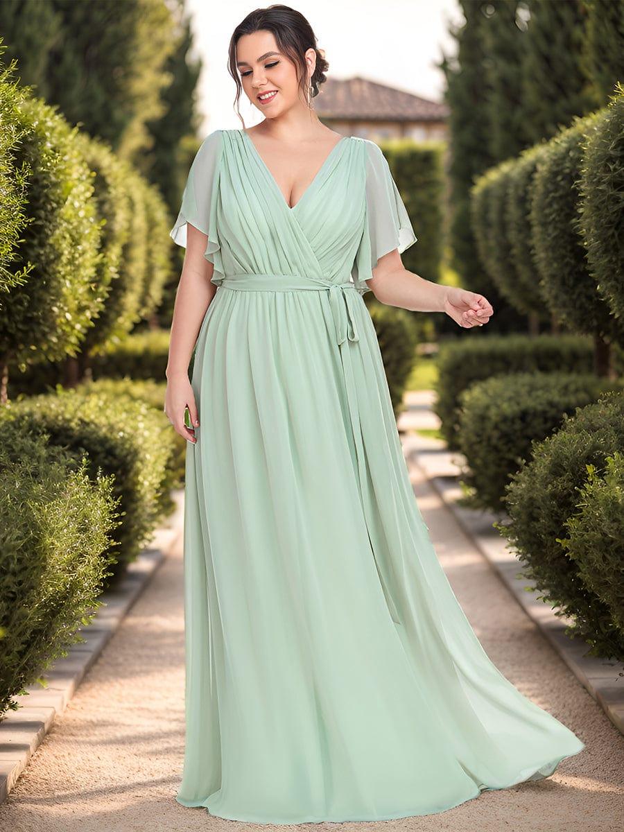 Elegante Vestido De Cuello En V Para Mujer | Maxi