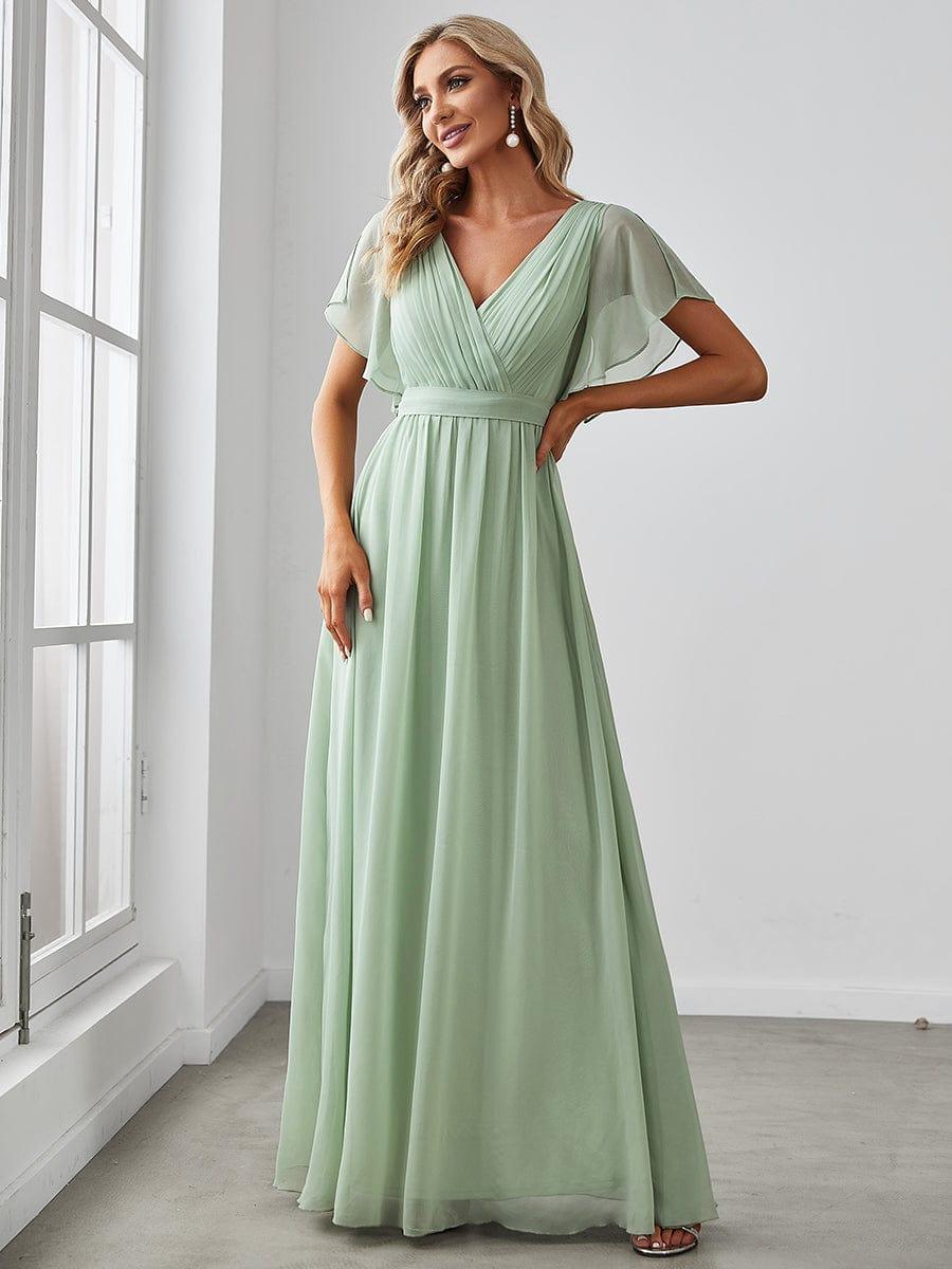 Elegante Vestido De Cuello En V Para Mujer | Maxi