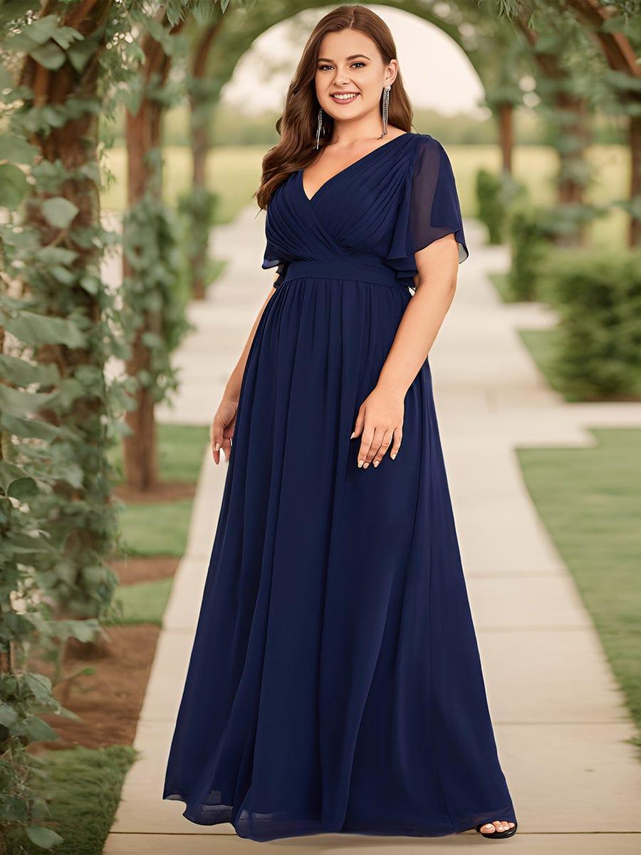 Elegante Vestido De Cuello En V Para Mujer | Maxi