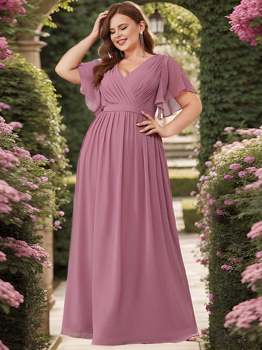 Elegante Vestido De Cuello En V Para Mujer | Maxi