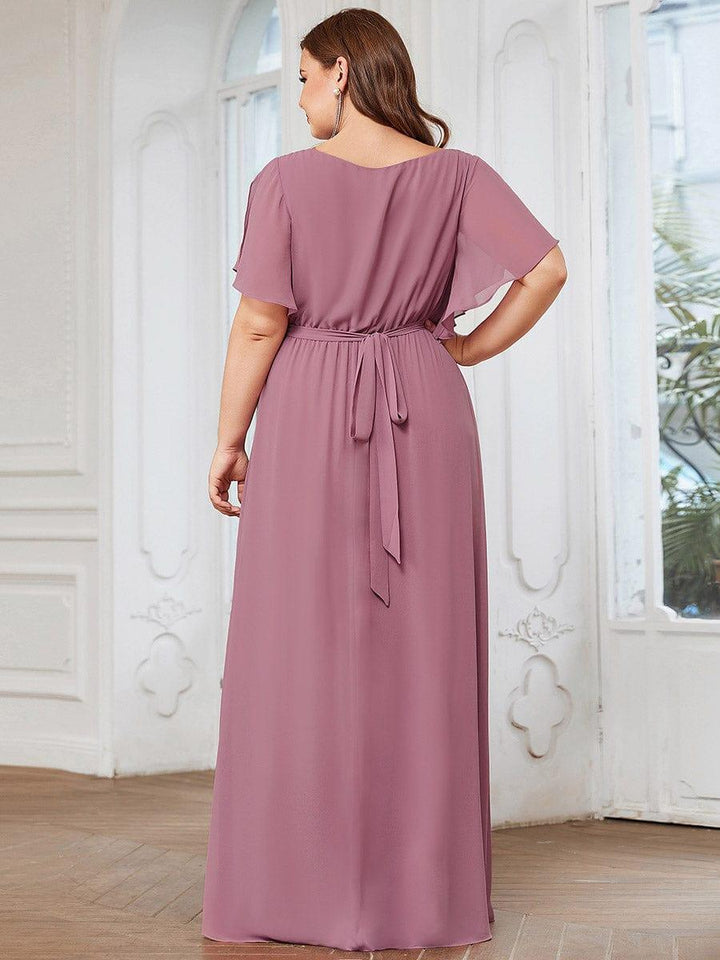 Elegante Vestido De Cuello En V Para Mujer | Maxi