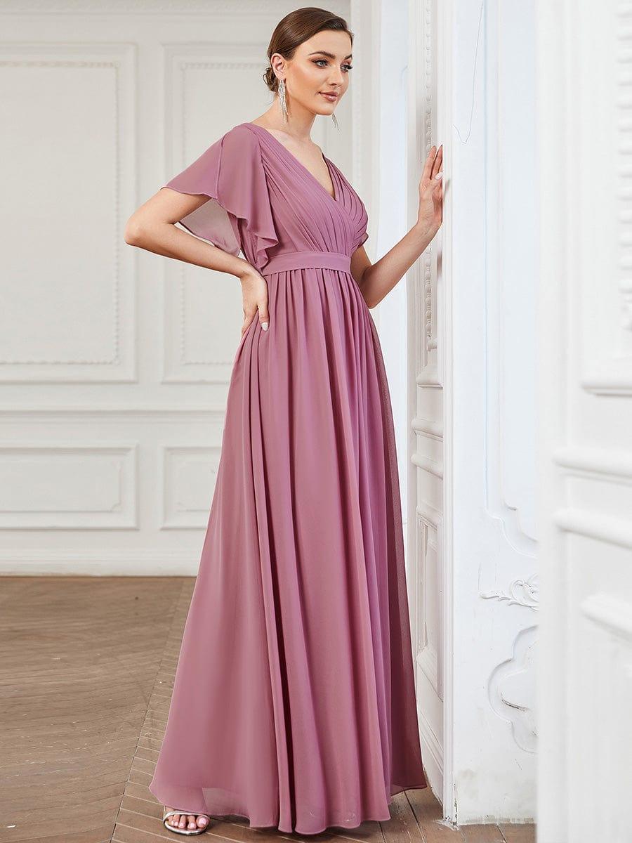 Elegante Vestido De Cuello En V Para Mujer | Maxi