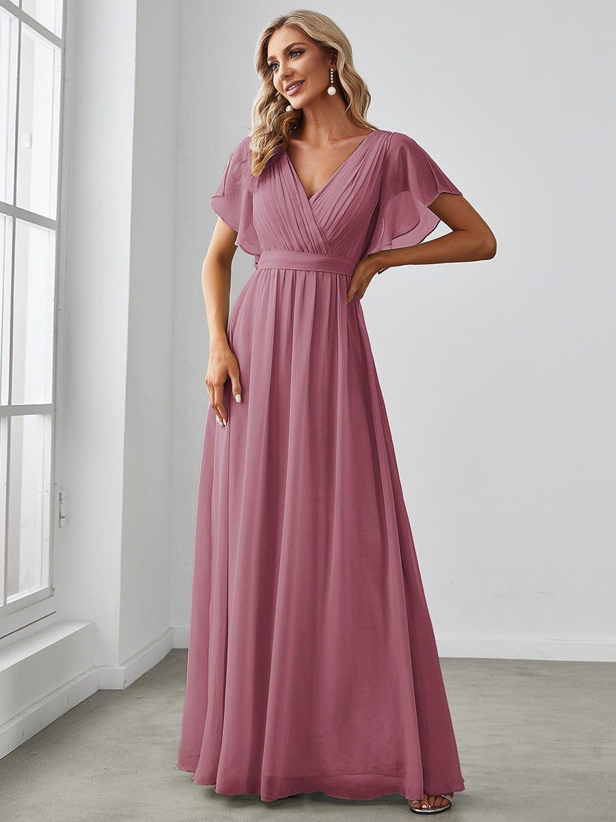 Elegante Vestido De Cuello En V Para Mujer | Maxi