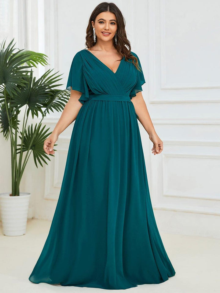 Elegante Vestido De Cuello En V Para Mujer | Maxi