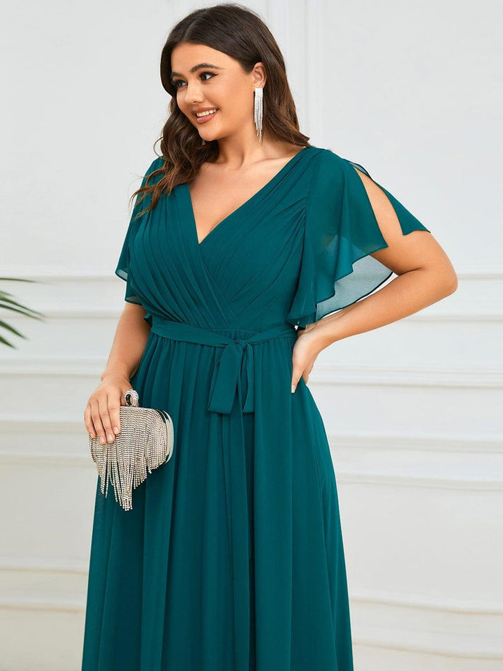 Elegante Vestido De Cuello En V Para Mujer | Maxi