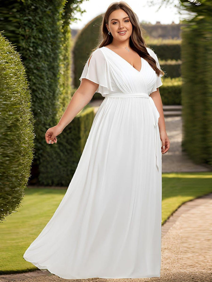 Elegante Vestido De Cuello En V Para Mujer | Maxi
