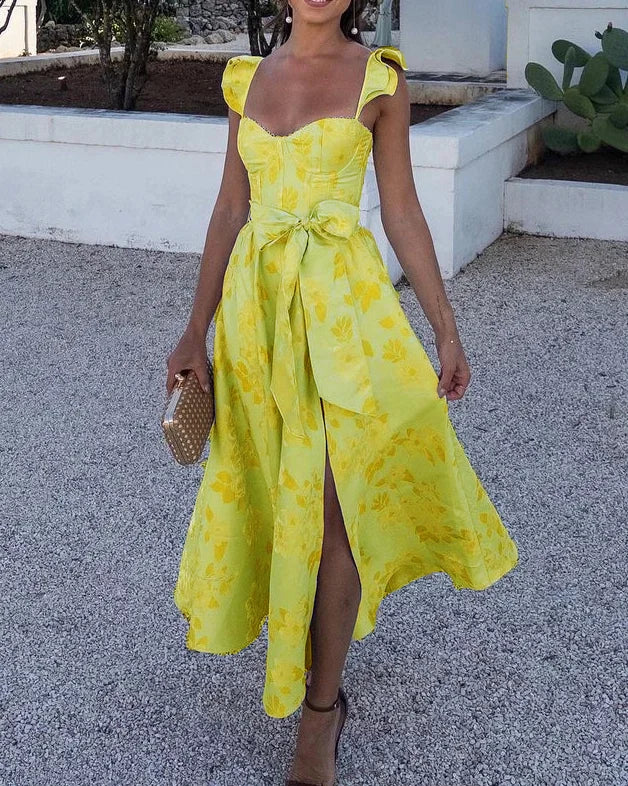 Vestido Floral Sin Mangas Para Mujer | Midi
