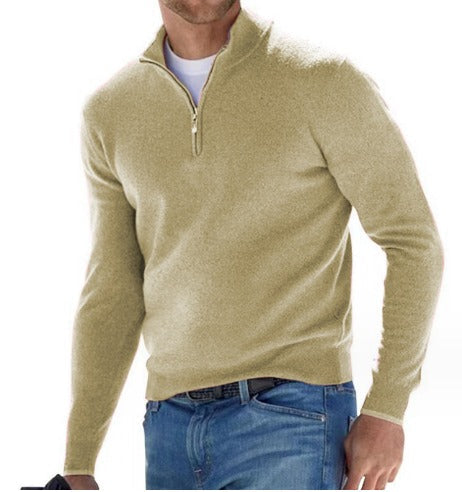 Jersey De Punto Cálido Con Media Cremallera Para Hombre | Mangas Largas