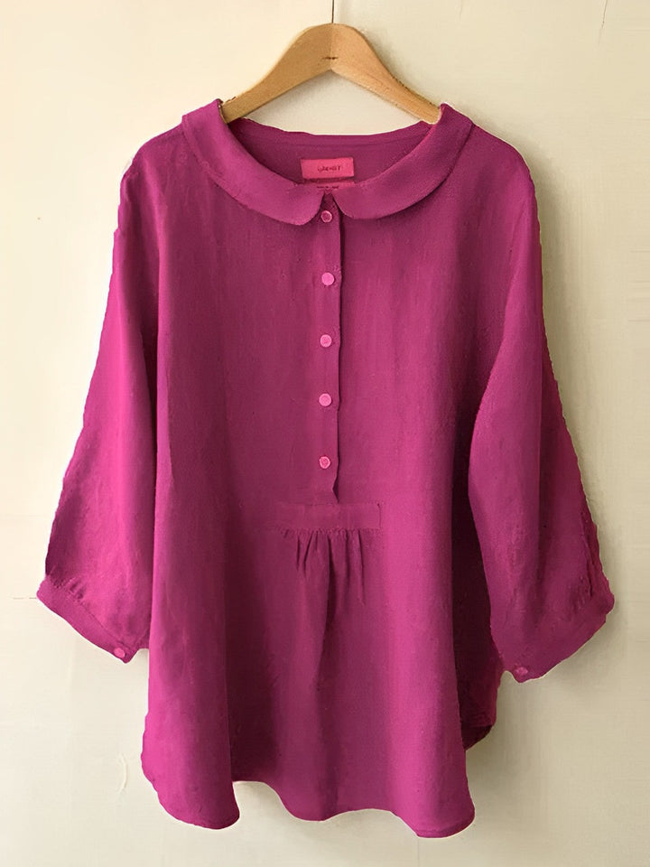Blusa De Botones Con Estilo Para Mujer | Mangas 3/4