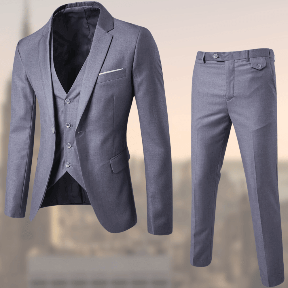 Traje De Tres Piezas Para Invitados A Bodas Para Hombre | Corte Ajustado
