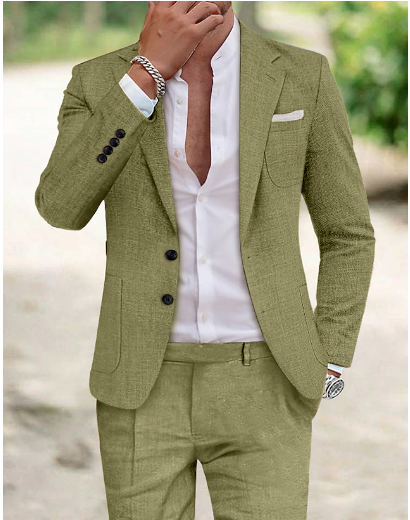 Traje De Dos Piezas Para Invitados A Bodas Para Hombre | Corte Ajustado