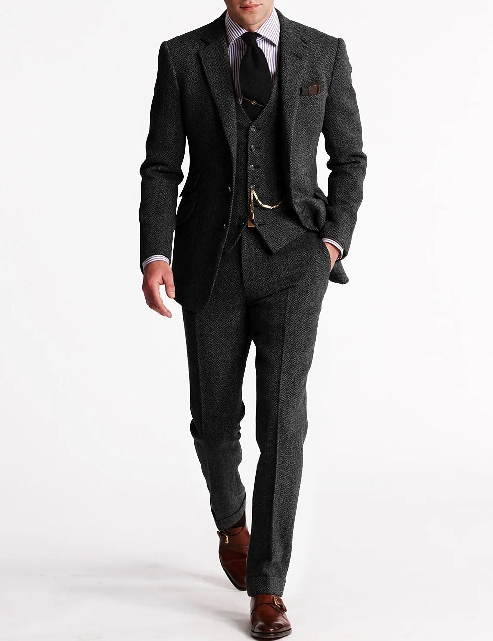 Traje Retro Para Invitado De Boda Para Hombre | Tres Piezas