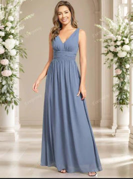 Vestido De Noche Plisado Sin Mangas Para Mujer | Maxi