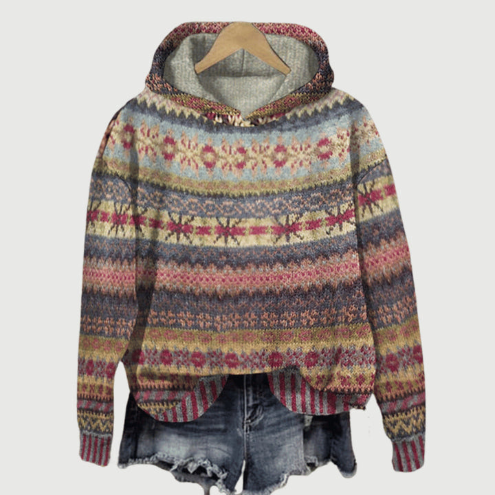Sudadera Con Capucha De Invierno De Punto Estampado Wome | Mangas Largas