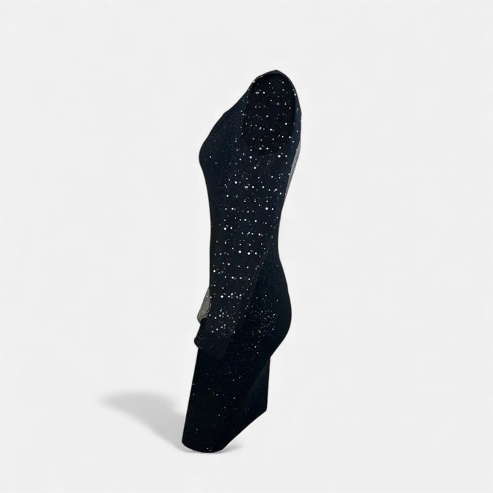 Dopasowana sukienka z siateczki z cekinami i dekoltem w serek dla kobiet | Nowy Rok