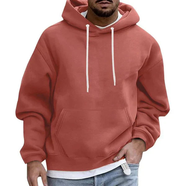 Sudadera Con Capucha Y Manga Larga Para Hombre | Bolsillos Canguro