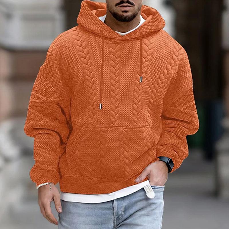 Sudadera Con Capucha De Punto Para Hombre Con Bolsillo Canguro | Cálida