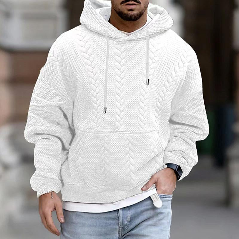 Sudadera Con Capucha De Punto Para Hombre Con Bolsillo Canguro | Cálida