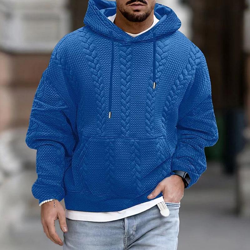 Sudadera Con Capucha De Punto Para Hombre Con Bolsillo Canguro | Cálida