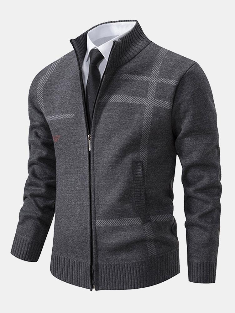 Cárdigan De Punto Con Cremallera Para Hombre | Mangas Largas