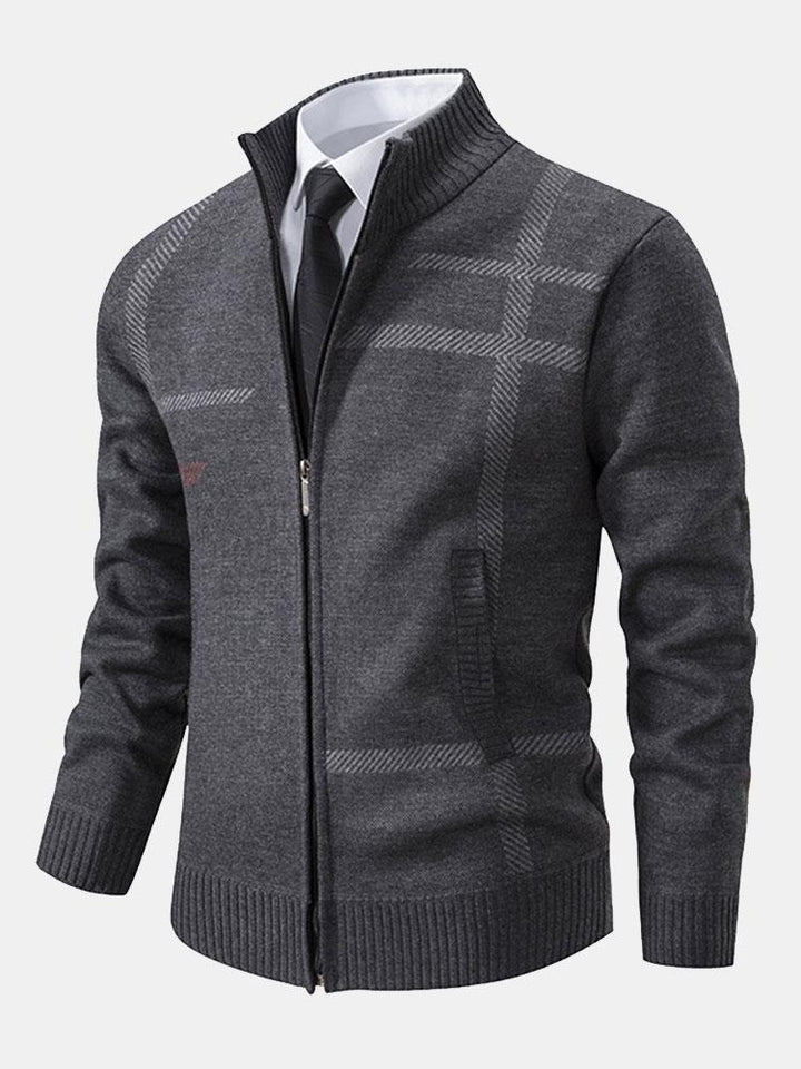 Cárdigan De Punto Con Cremallera Para Hombre | Mangas Largas