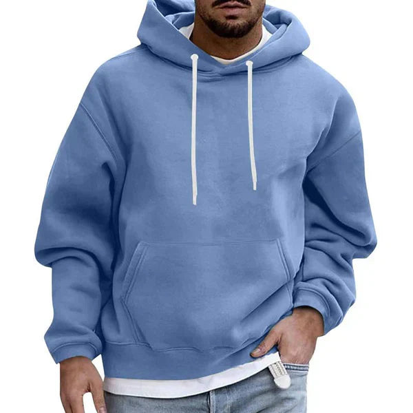Sudadera Con Capucha Y Manga Larga Para Hombre | Bolsillos Canguro