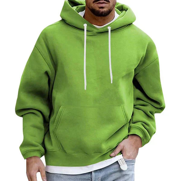 Sudadera Con Capucha Y Manga Larga Para Hombre | Bolsillos Canguro