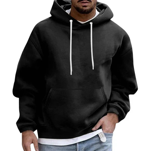 Sudadera Con Capucha Y Manga Larga Para Hombre | Bolsillos Canguro