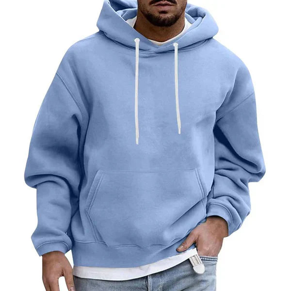 Sudadera Con Capucha Y Manga Larga Para Hombre | Bolsillos Canguro