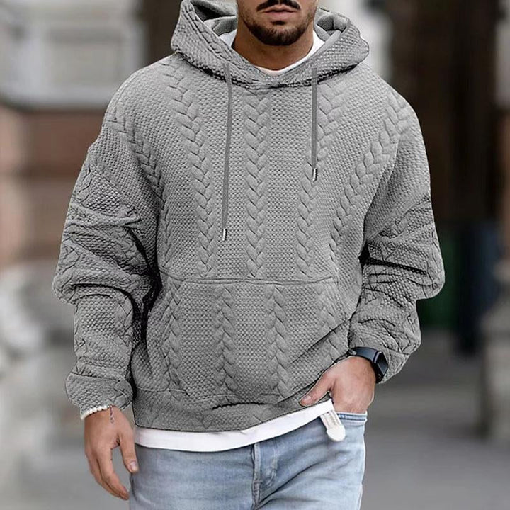Sudadera Con Capucha De Punto Para Hombre Con Bolsillo Canguro | Cálida