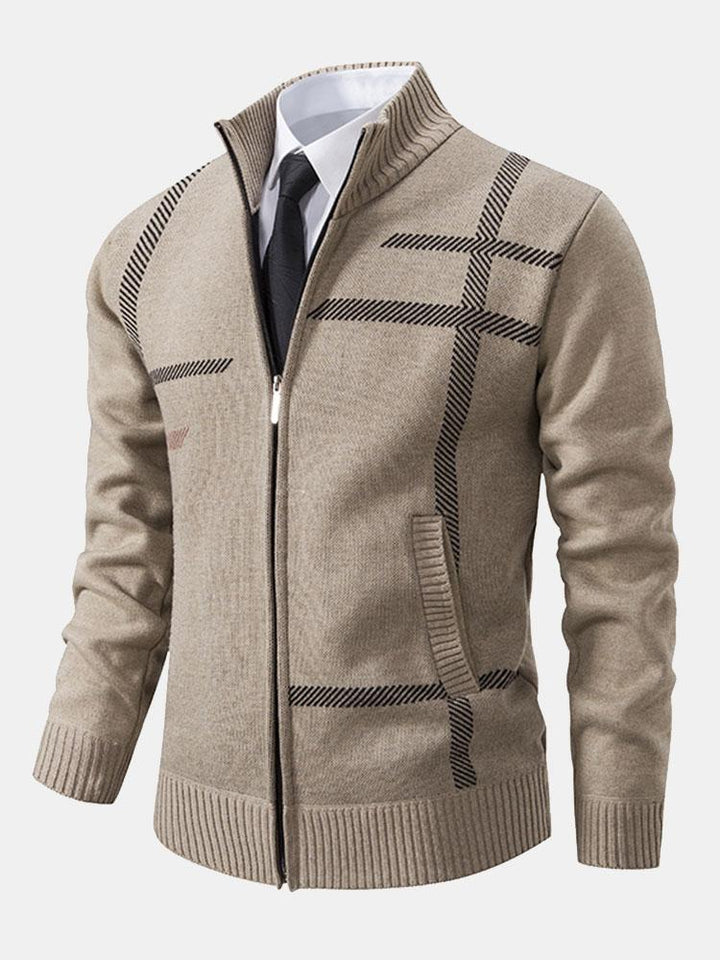 Cárdigan De Punto Con Cremallera Para Hombre | Mangas Largas
