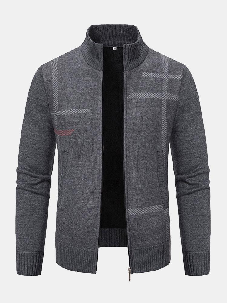 Cárdigan De Punto Con Cremallera Para Hombre | Mangas Largas