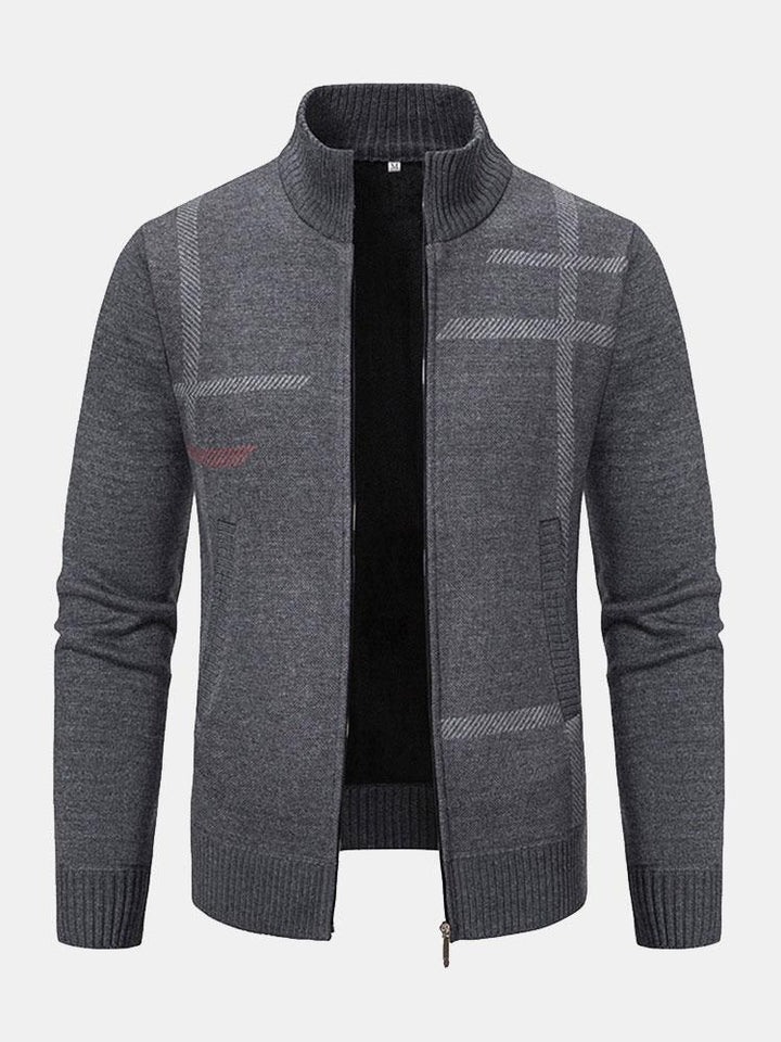 Cárdigan De Punto Con Cremallera Para Hombre | Mangas Largas