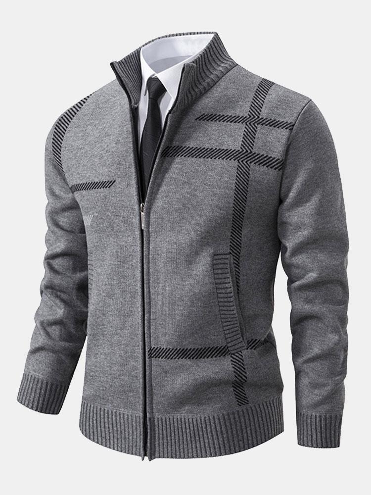 Cárdigan De Punto Con Cremallera Para Hombre | Mangas Largas