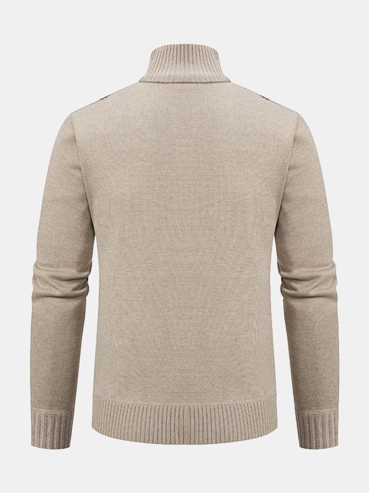 Cárdigan De Punto Con Cremallera Para Hombre | Mangas Largas