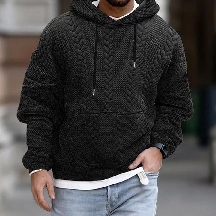 Sudadera Con Capucha De Punto Para Hombre Con Bolsillo Canguro | Cálida