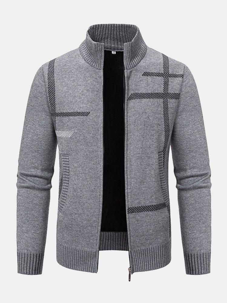 Cárdigan De Punto Con Cremallera Para Hombre | Mangas Largas
