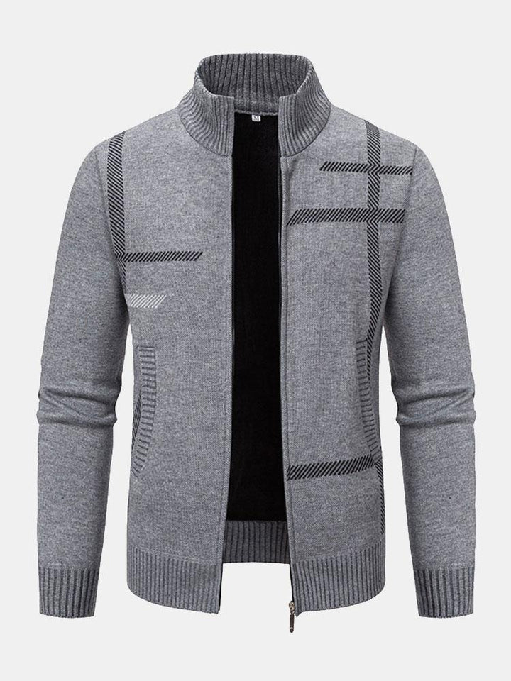 Cárdigan De Punto Con Cremallera Para Hombre | Mangas Largas