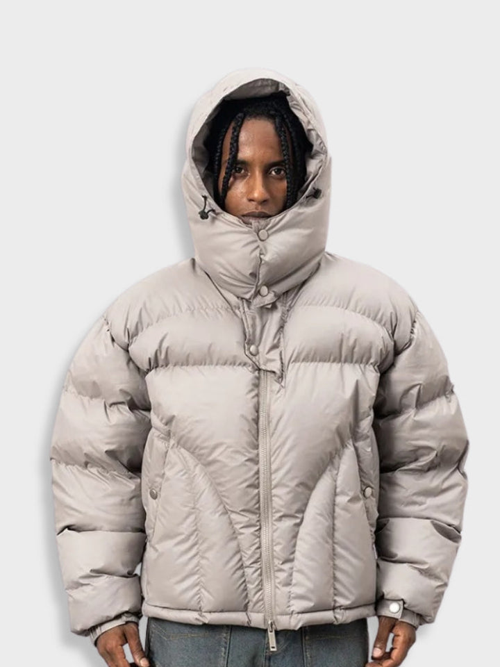 Chaqueta Acolchada De Invierno Extragrande Con Capucha Para Hombre | Cálida