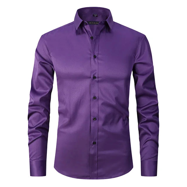 Camisa De Vestir Corte Ajustado Para Hombre | Mangas Largas