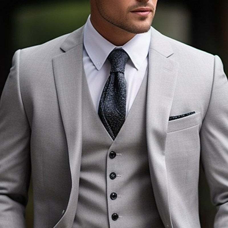 Traje Para Invitado De Boda Informal De Tres Piezas Para Hombre | Clásico